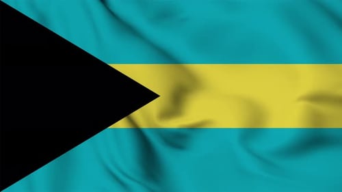Waving Flag of The Bahamas, Realistic Fabric Animation Loop