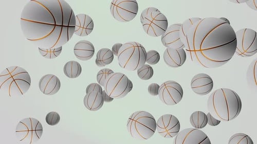 Modern 3D Basketballs Flying Seamless Loop