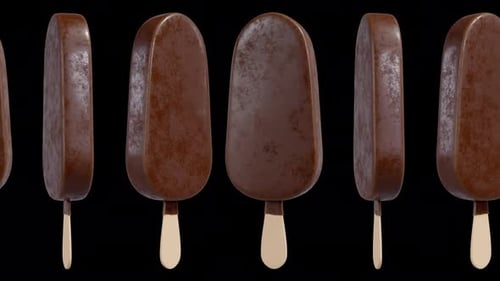 Chocolate Ice Cream Stick Bar Turnaround Moving Loop