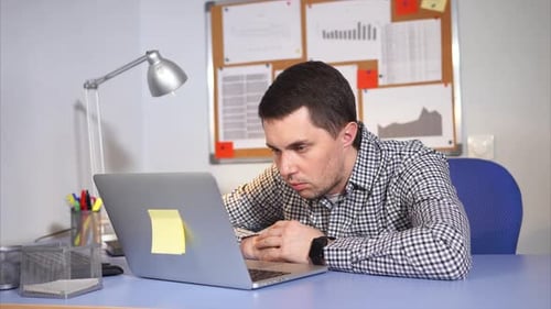 Office Worker Tired and Exhausted and He Get Sleeped at Work.