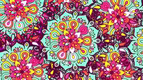 Vibrant Color Changing Mandala Background Pattern Loop