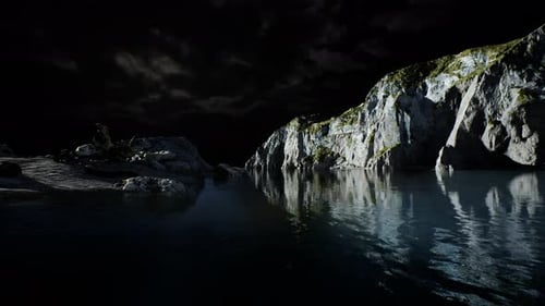 Fjord Dark Storm Clouds