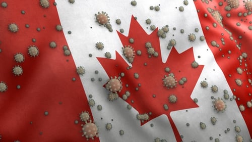 Bandera de Covid Canadá/Bandera de Corona Canada