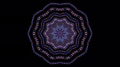 animated round shape of multicolor flashing lights, on a black background