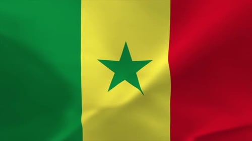 Realistic Waving Flag of Senegal
