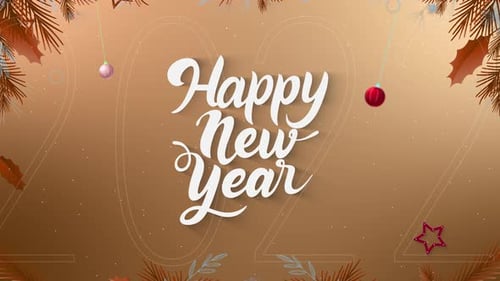 Happy New Year Title Animation with Festive Decorations