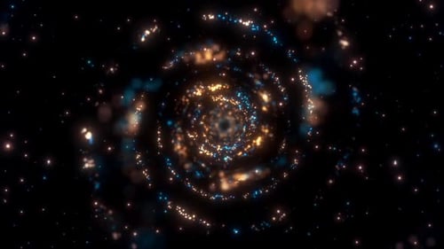 Abstract Glowing Particles Spiral Vortex Background Loop