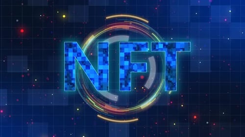 Futuristic NFT Digital Technology Text Loop Animation