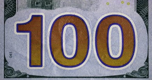 Macro View of One Hundred Dollar Bill