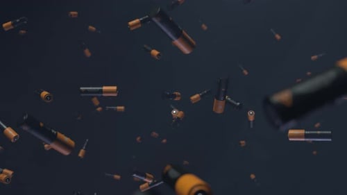 Batterieanimation auf grünem Hintergrund