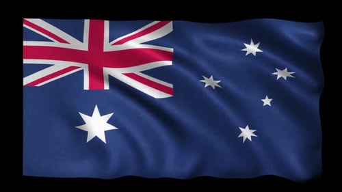 Realistic Australian Flag Waving Animation