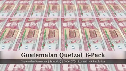 Guatemalan Quetzal | Guatemala Currency - 6 Pack | 4K Resolution | Looped