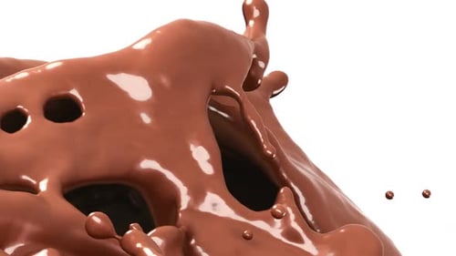 Liquid Chocolate Pouring and Cascading Abstractly