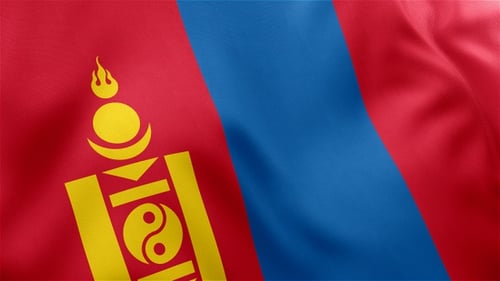 Realistic Waving Flag of Mongolia for National Celebrations