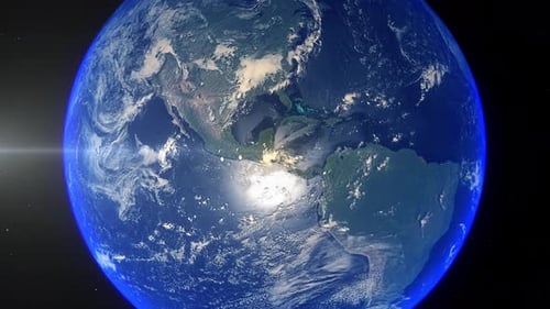 Realistic Earth Zoom Out Clouds Central America