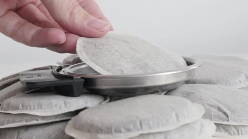 Close Up of Coffee Pods Being Prepared