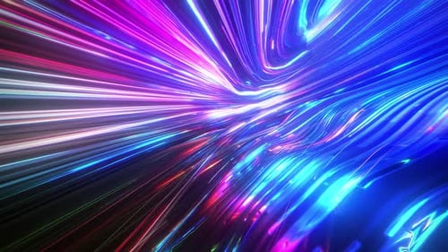 Neon Light Streaks Warp Speed Tunnel Loop