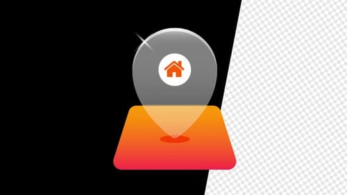 Location Pin Point Map Glass Morphism Animation with Alpha