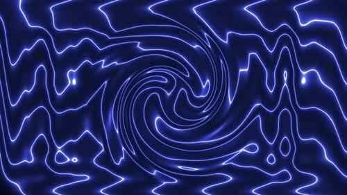 Abstract Blue Neon Lines Swirl Vortex Background