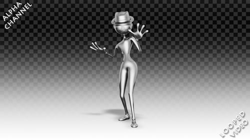 3D Silberne Frau - Cartoon Tapfer Tanz