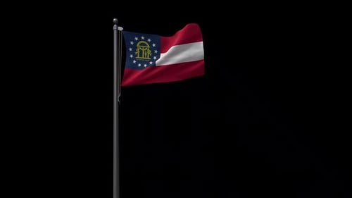 Georgia State Flag , 2K Prores 4444 Footage With Alpha