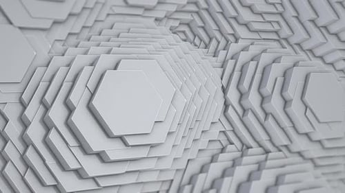 Abstract White Geometric Hexagon Wavy Background Animation
