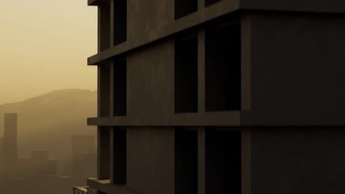 Uprising view at high construction. Building. Modern city. Skyscraper. 4k HD