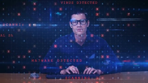 Hacker benutzt Computer