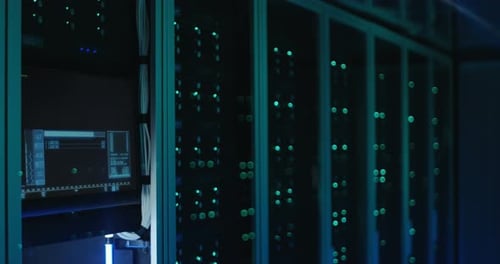 Close Up Shot of Server Racks