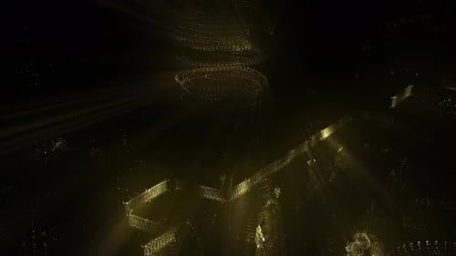 Digitale goldene holographische Stadt