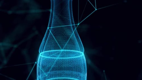 Unbranded Glass Soda Bottle Hologram Close Up Hd