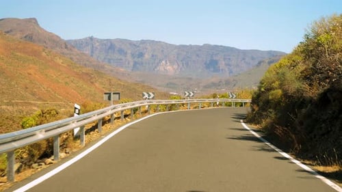 Shot Along the Winding Roads in Gran Canaria Valley