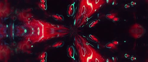 Abstract Psychedelic Fluid Red Teal Tunnel Background Animation