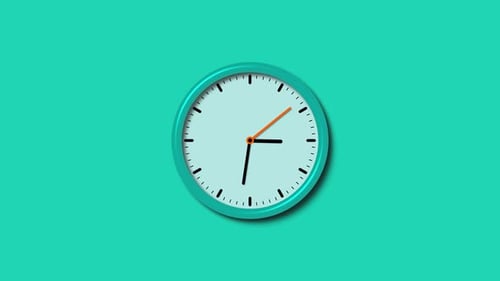 Minimalist Animated Clock Face Moving Hands Loop