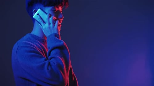 Mobile Communication Color Light People Guy Phone