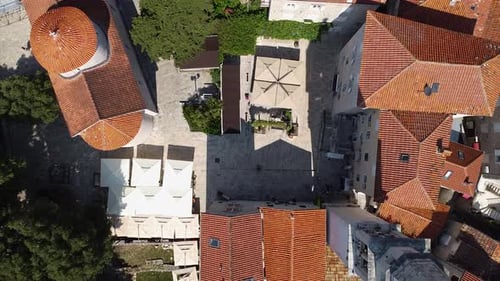 Town From Above, European Streets and Red Roofs