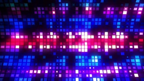 Abstract Geometric Glowing Squares Neon Loop