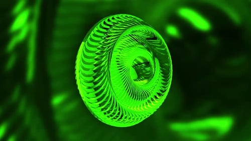 Green Abstract Spiral Sphere Spinning Loop Background Animation