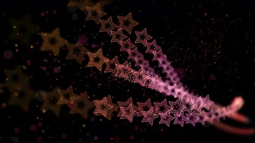 Glowing Star Trails with Particles Background Animation
