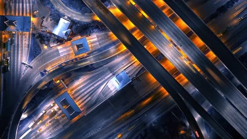 4K UHD : Hyperlapse ou Dronelapse Vue de dessus des carrefours routiers