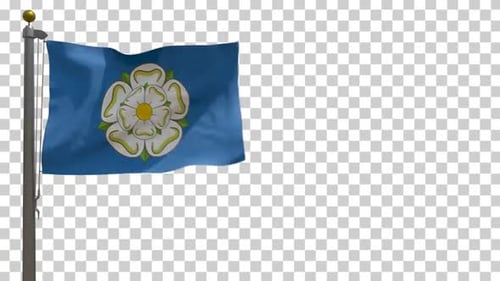Animated Waving Yorkshire Flag Seamless Loop Alpha Channel