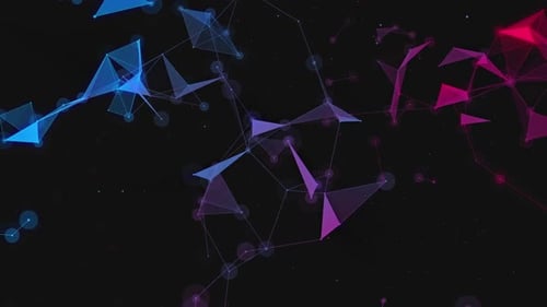 Animated Abstract Technology Network with Geometric Lines Background