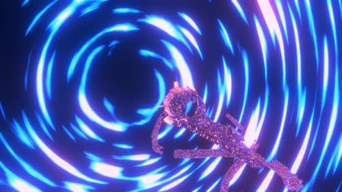 Space Vortex ou Wormhole. Viagem espacial interestelar de Ficção científica 3D Loop.