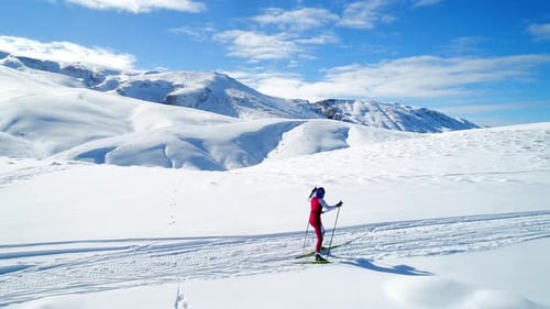 Aerial Footage Skiing and mountains