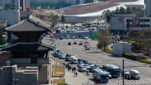 Timelapse Seoul Road at Heunginjimun Dongdaemun Design Plaza