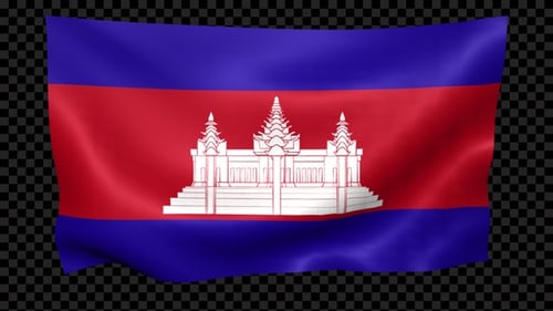 Realistic Waving Cambodian National Flag Motion Graphic
