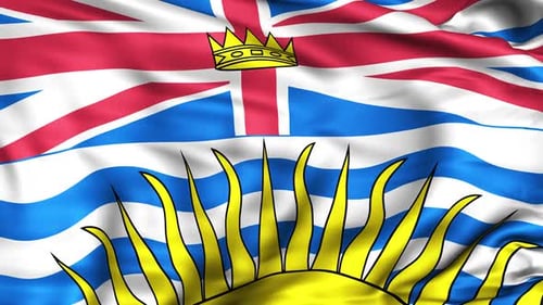 Realistic Waving Flag of British Columbia Animation