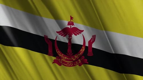Brunei Darussalam National Flag Waving Animation