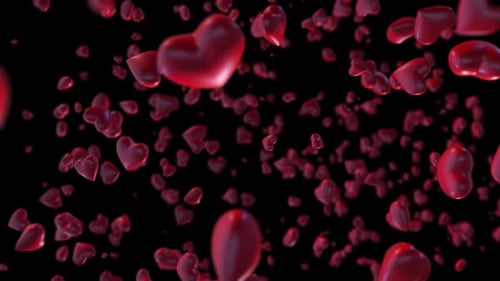 Floating Red Hearts Loopable Background for Love and Romance