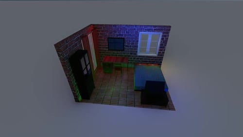 Isometric bedroom interior
